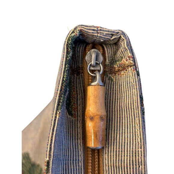 Tommy Bahama Tropical Print Tapestry Tote Handbag Small Shoulder Bag Leather Han - Picture 8 of 11